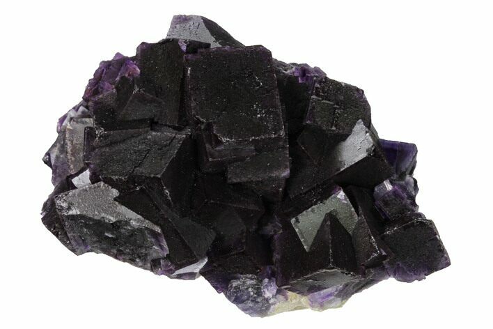 Deep Purple Fluorite on Druzy Quartz - Elmwood Mine #153328